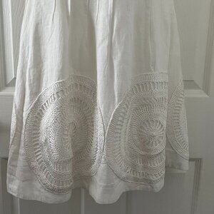 Magaschoni: the global luxury designer: Unique white, linen skirt